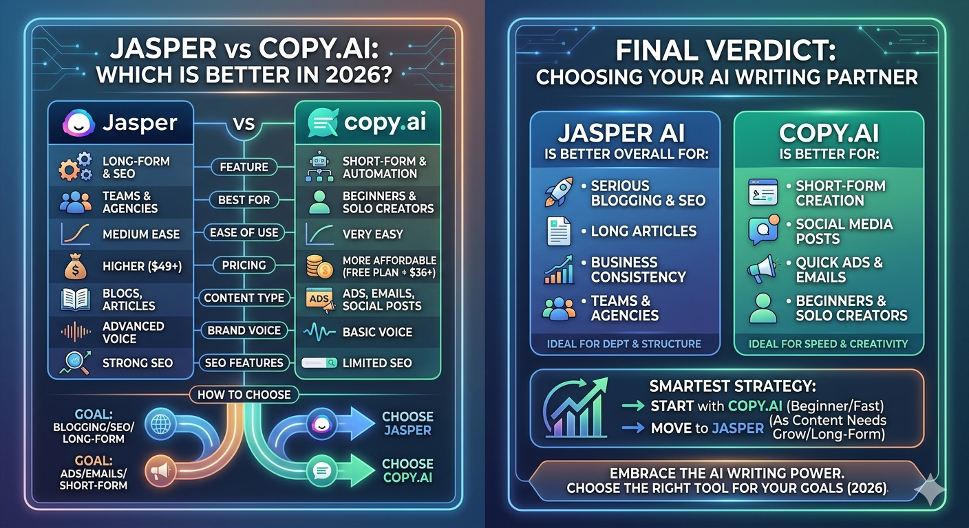 Jasper vs Copy.ai: Which One Is Better in 2026?